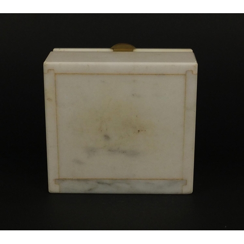 55 - Marble cigarette box made from the marble taken from the walls of the stock exchange building when d... 