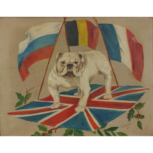 1026 - F A Nolder - Unframed oil onto canvas, The Bulldog Breed, dated 1915, 51cm x 41cm