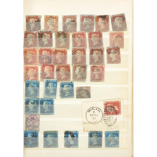 244 - Album of Victorian and later stamps including penny reds, two pence blues, some mounted on envelopes