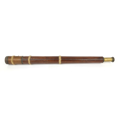 155 - Adie & Son of Edinburgh one drawer telescope, with leather binding, 70cm when extended