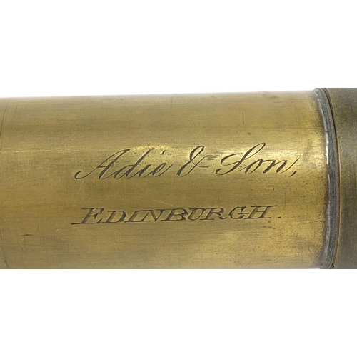 155 - Adie & Son of Edinburgh one drawer telescope, with leather binding, 70cm when extended