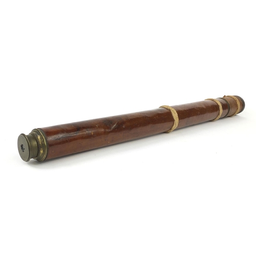 155 - Adie & Son of Edinburgh one drawer telescope, with leather binding, 70cm when extended