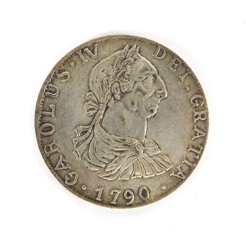 273 - ** WITHDRAWN FROM SALE ** Charles IV 1798 Reales silver coin, approximately 3.9cm in diameter, appro... 