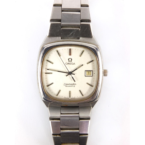 852 - Vintage gentleman's stainless steel Omega seamaster quartz wristwatch, No.1342 to the movement