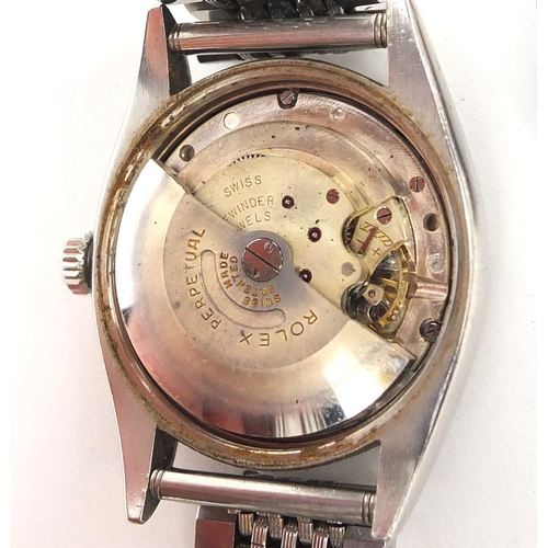 842 - Vintage gentleman's stainless steel Rolex Oyster perpetual precision, wristwatch with luminous dial ... 