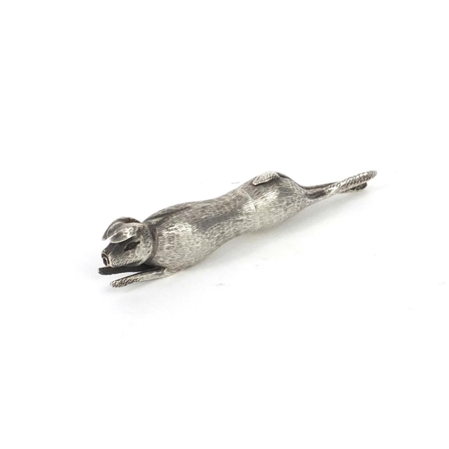 79 - S Mordan & Co silver propelling pencil in the form of a hare, 7cm long when closed