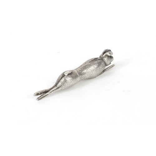 79 - S Mordan & Co silver propelling pencil in the form of a hare, 7cm long when closed