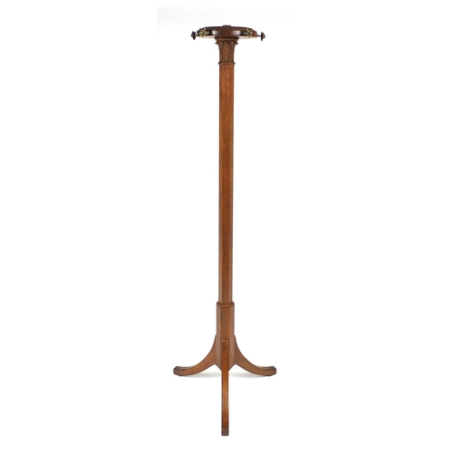 2026 - Mahogany swivelling coat stand with lion mask hooks, 169cm high