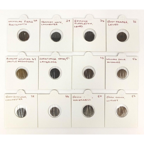 270 - Group of twelve 17th century and later trade tokens, including John Draper of Lewes, Edmund Middleto... 