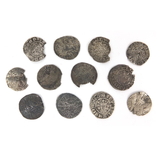 257 - Collection of twelve antique hammered silver Penny's including an Edward I example, each approximate... 