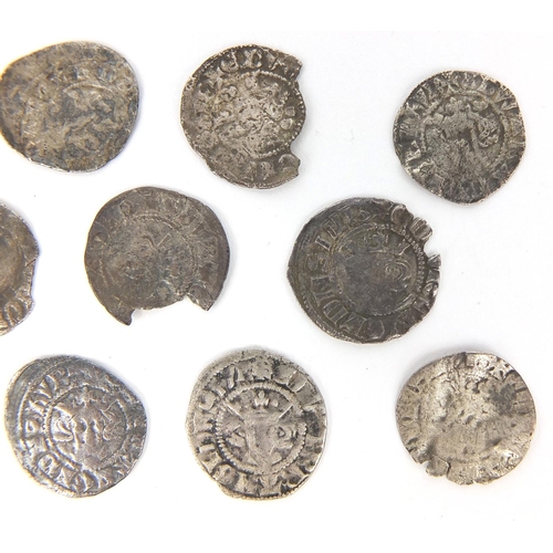 257 - Collection of twelve antique hammered silver Penny's including an Edward I example, each approximate... 