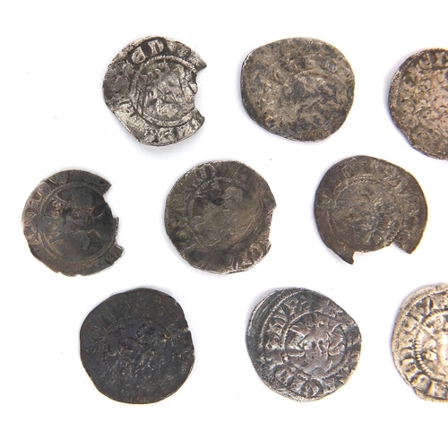 257 - Collection of twelve antique hammered silver Penny's including an Edward I example, each approximate... 