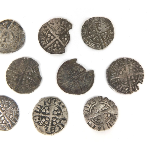 257 - Collection of twelve antique hammered silver Penny's including an Edward I example, each approximate... 