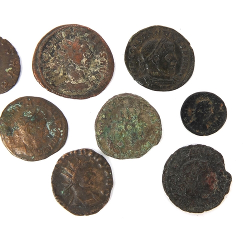 286 - Group of ten Roman coins, the largest approximately 2.3cm in diameter, approximate weight 21.0g