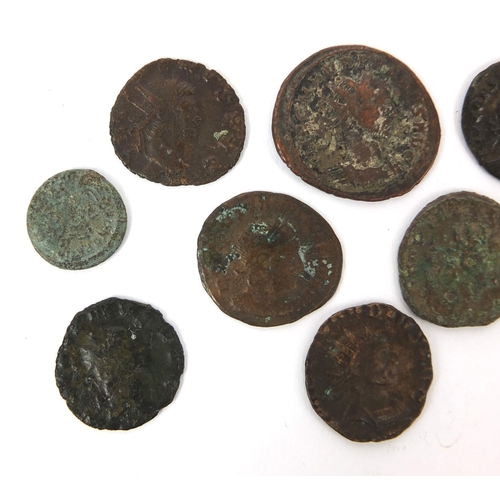 286 - Group of ten Roman coins, the largest approximately 2.3cm in diameter, approximate weight 21.0g