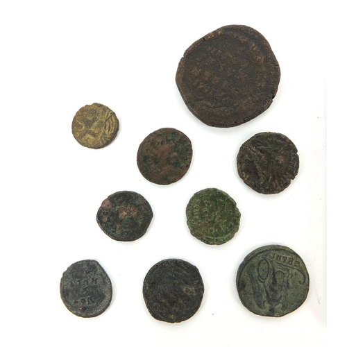 285 - Group of ten Roman coins, including an example housed in a National numismatic certification capsule... 