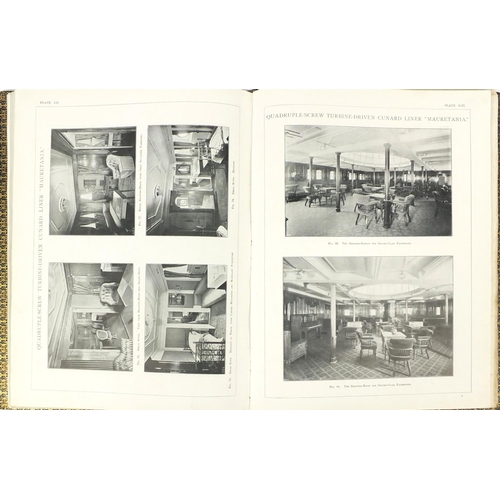 235 - Shipping interest the Mauritania Leather bound book with black and white plates, London published 19... 