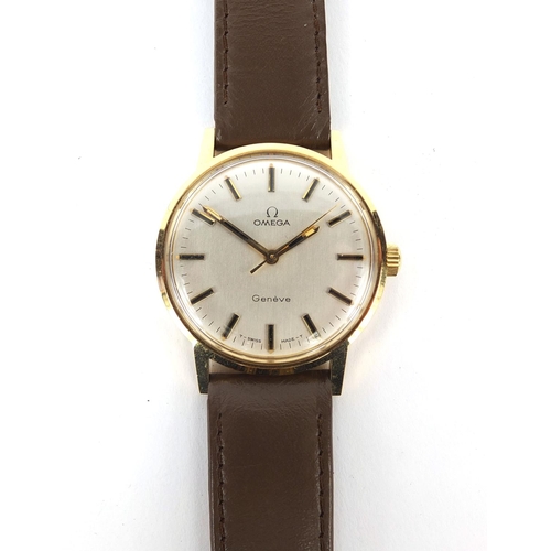 849 - Boxed gentleman's Omega Genève automatic wristwatch, approximately 3.4cm in diameter excluding the c... 