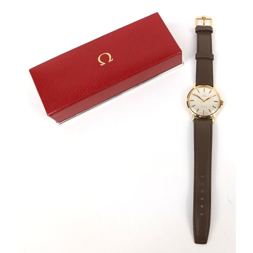 849 - Boxed gentleman's Omega Genève automatic wristwatch, approximately 3.4cm in diameter excluding the c... 