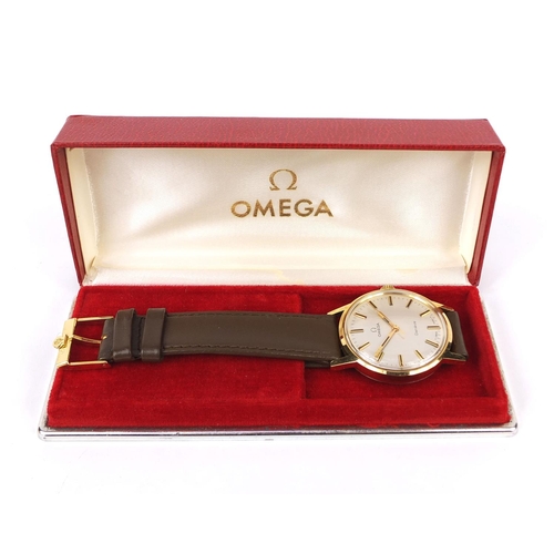 849 - Boxed gentleman's Omega Genève automatic wristwatch, approximately 3.4cm in diameter excluding the c... 