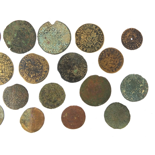 290 - Collection of mostly medieval Jetons, the largest approximately 2.8cm in diameter, approximate weigh... 