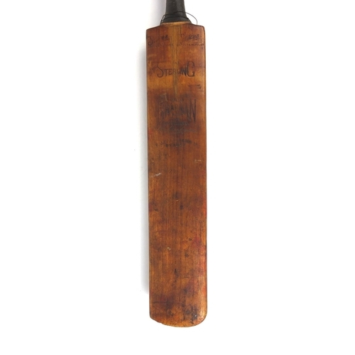 163 - Vintage Don Bradman cricket bat with personal ink inscription to John Peter Middleton 'With very bes... 