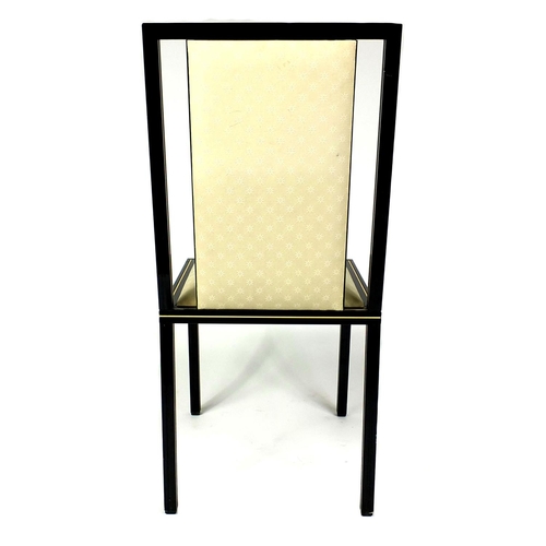 2030 - Set of four French Pierre Vandal chairs with cream upholstery, each 102cm high