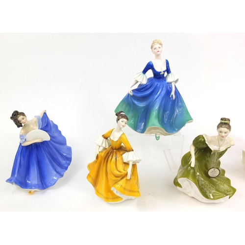 2043 - Four Royal Doulton figurines, Elaine HN2791. Stephanie HN2807, Ninette HN2379 and Lynn HN2329, toget... 