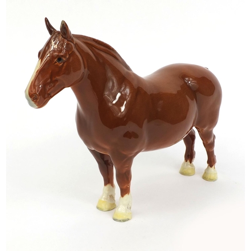 2046 - Large brown Beswick china horse, stamped CH. Masse Dainty, 20cm high