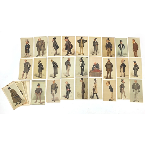 1034 - Large collection of vanity fair cartoon prints, mostly political examples, each 30cm x 19cm