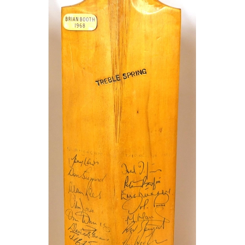 162 - Three vintage autographed cricket bats including the Australian 1964 team, Glamorgan, Middlesex, Sur... 