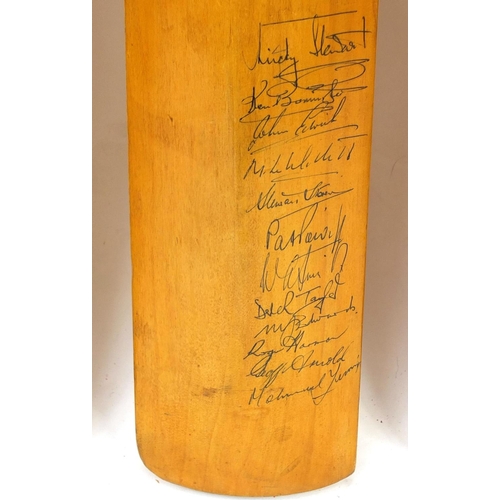 162 - Three vintage autographed cricket bats including the Australian 1964 team, Glamorgan, Middlesex, Sur... 