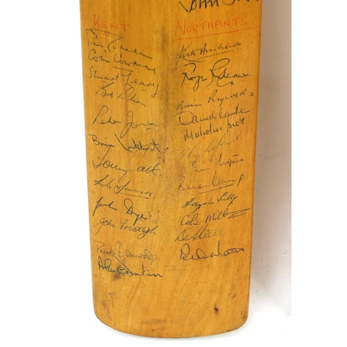 162 - Three vintage autographed cricket bats including the Australian 1964 team, Glamorgan, Middlesex, Sur... 