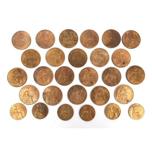 265 - Collection of mostly George V pennies and half pennies with Lustre approximately weight 242.0g