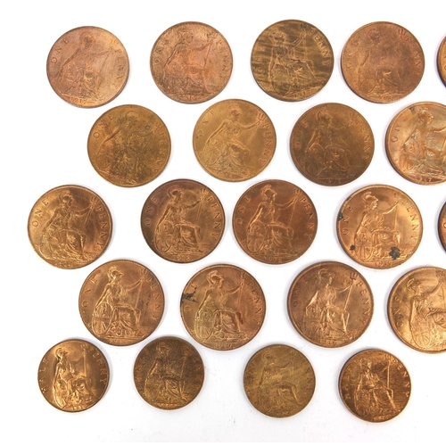 265 - Collection of mostly George V pennies and half pennies with Lustre approximately weight 242.0g