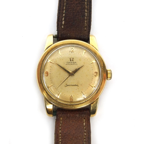 850 - Gentleman's 14ct gold Omega Seamaster automatic wristwatch, No.13912846 to the movement, approximate... 