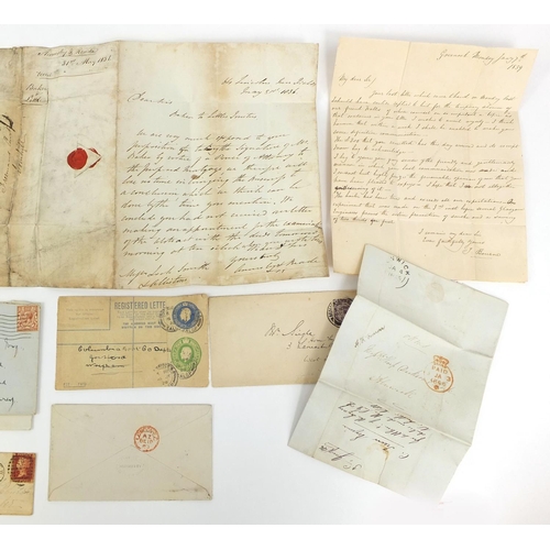 248 - Collection of postal history letters, envelopes and covers including some from the 1830's and some w... 