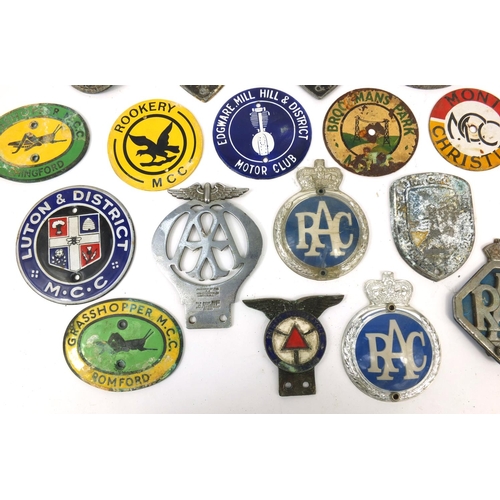 167 - Collection of motoring interest car badges, some enamelled examples, including The Grasshoppers MCC ... 