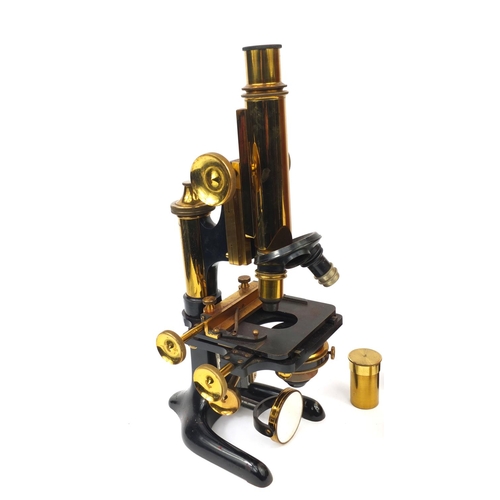 152 - W Watson & Sons of London 'Bactil' microscope together with fitted mahogany carrying case and access... 