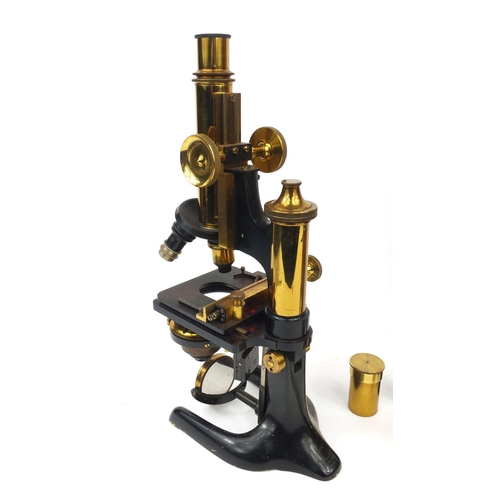 152 - W Watson & Sons of London 'Bactil' microscope together with fitted mahogany carrying case and access... 