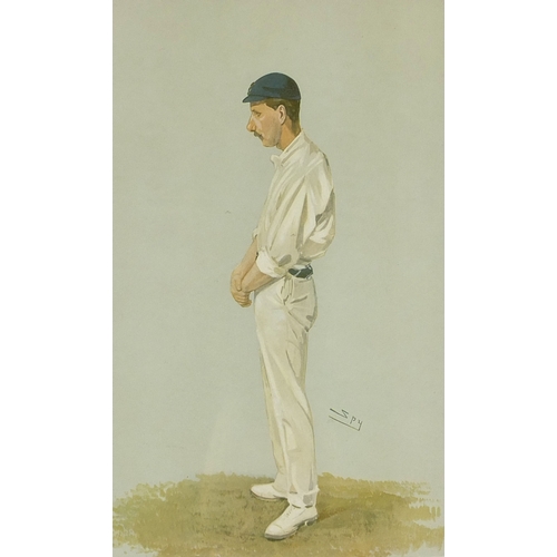 1033 - Large collection of vanity fair cartoon prints including various cricketers, each framed, each appro... 