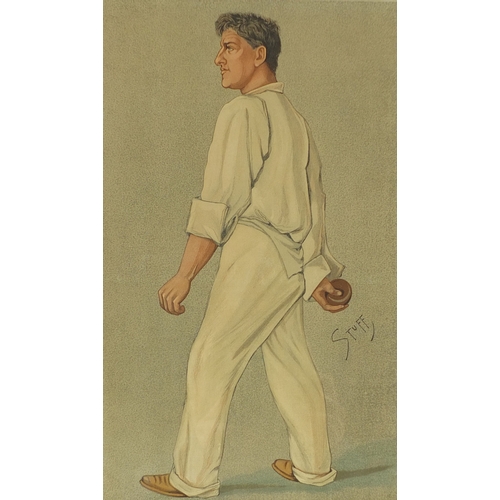 1033 - Large collection of vanity fair cartoon prints including various cricketers, each framed, each appro... 