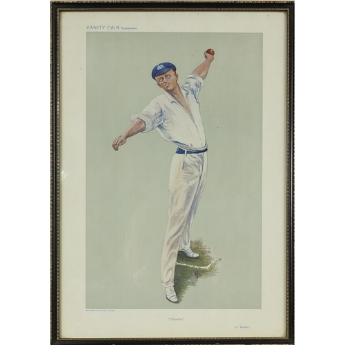 1033 - Large collection of vanity fair cartoon prints including various cricketers, each framed, each appro... 