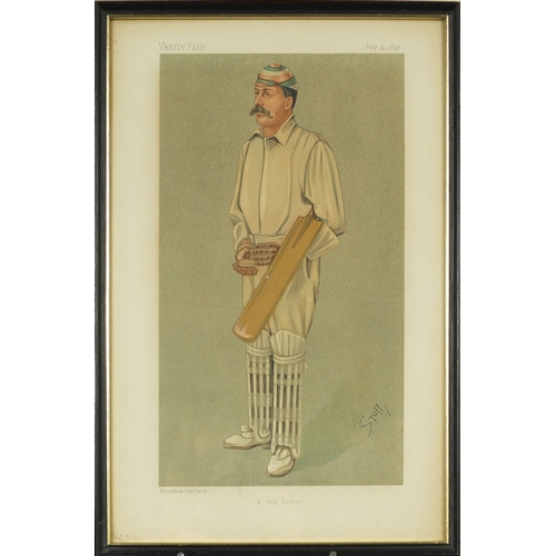 1033 - Large collection of vanity fair cartoon prints including various cricketers, each framed, each appro... 