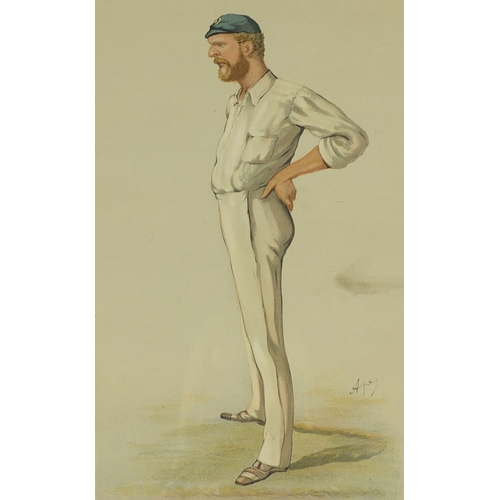 1033 - Large collection of vanity fair cartoon prints including various cricketers, each framed, each appro... 