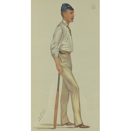 1033 - Large collection of vanity fair cartoon prints including various cricketers, each framed, each appro... 