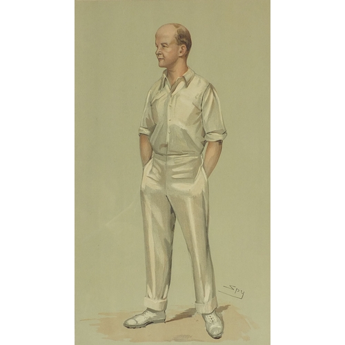 1033 - Large collection of vanity fair cartoon prints including various cricketers, each framed, each appro... 