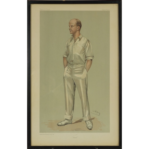 1033 - Large collection of vanity fair cartoon prints including various cricketers, each framed, each appro... 