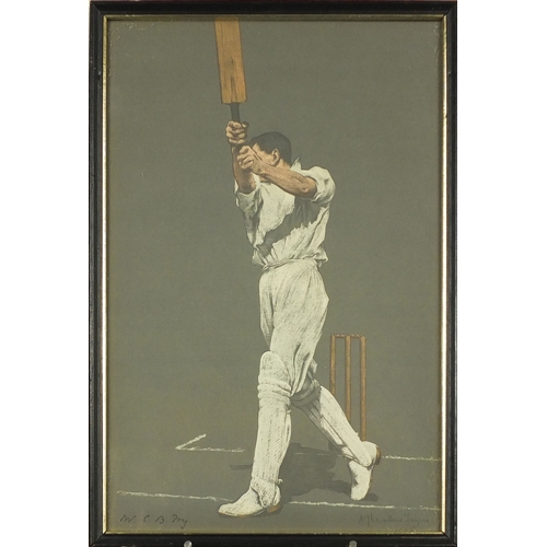 1033 - Large collection of vanity fair cartoon prints including various cricketers, each framed, each appro... 