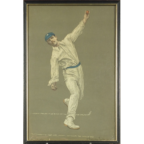 1033 - Large collection of vanity fair cartoon prints including various cricketers, each framed, each appro... 